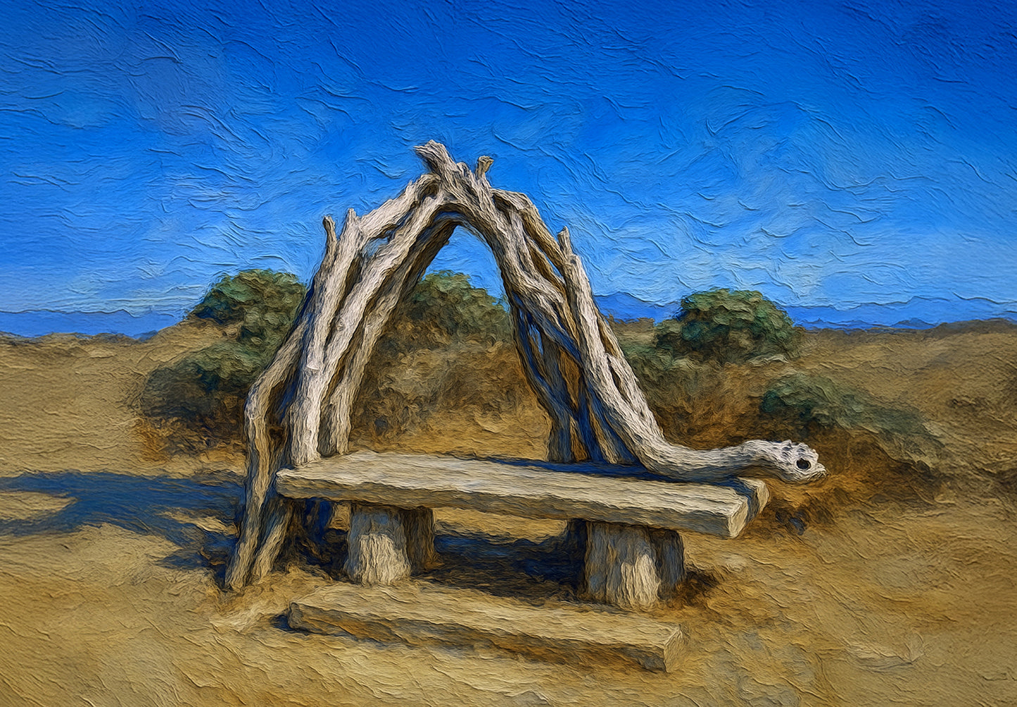 Driftwood Arch Bench — Fiscalini Ranch Preserve