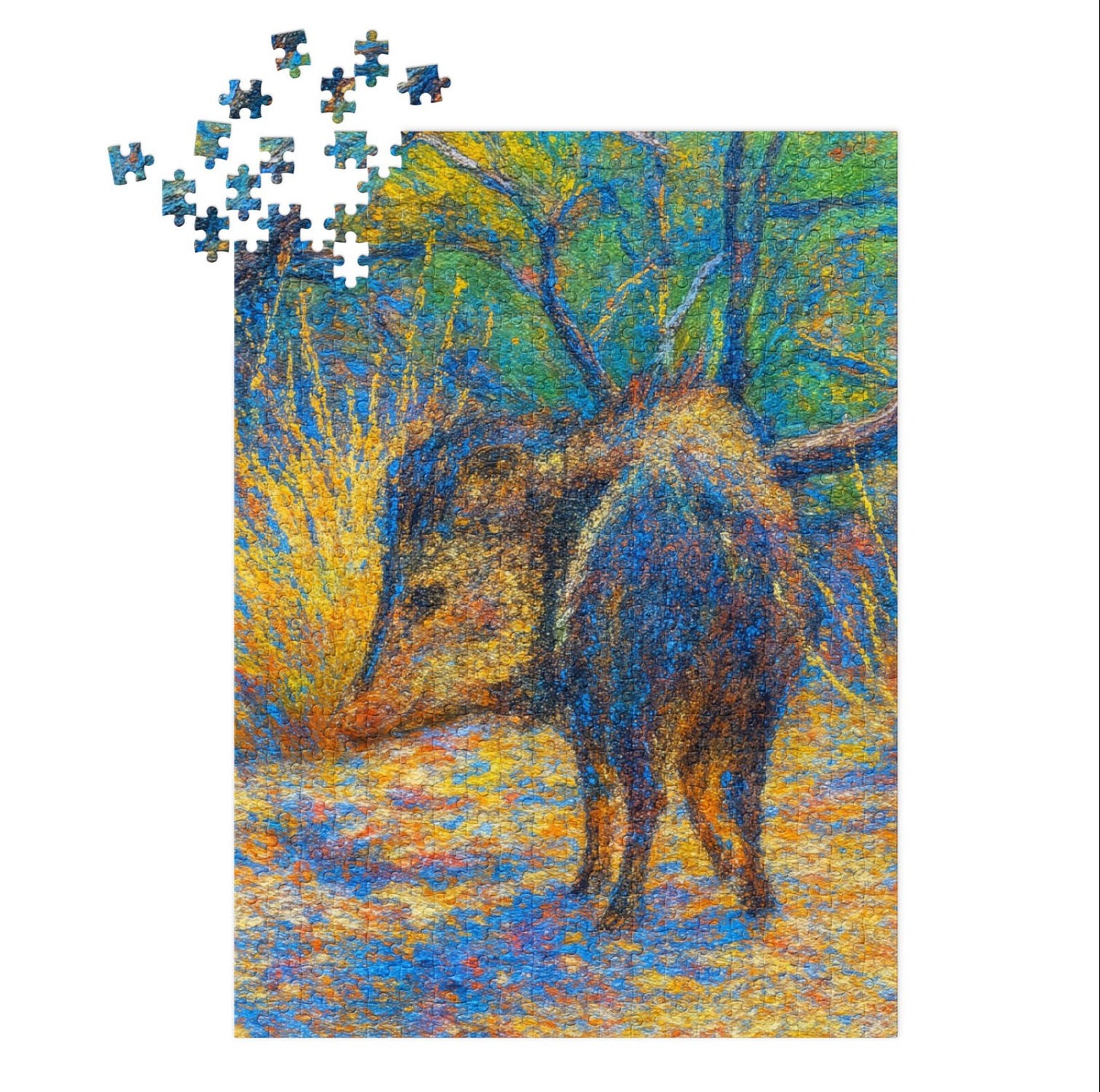 Javelina Jigsaw Puzzle with Tin