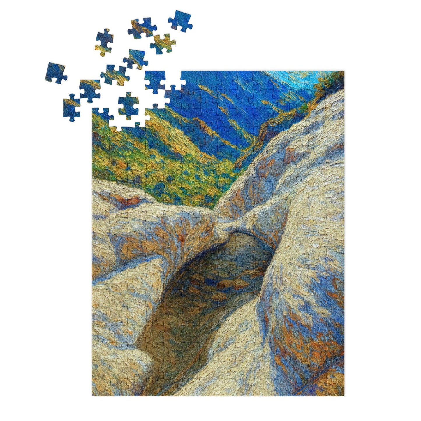 Maiden Pools of Ventana Canyon Jigsaw Puzzle with Tin