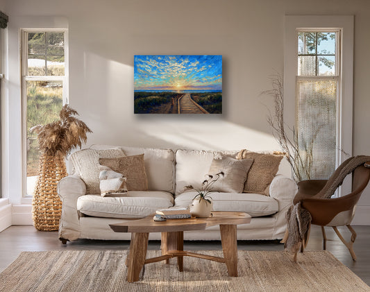 Boardwalk to Sunset – Cambria Coast Shown in Sitting Room
