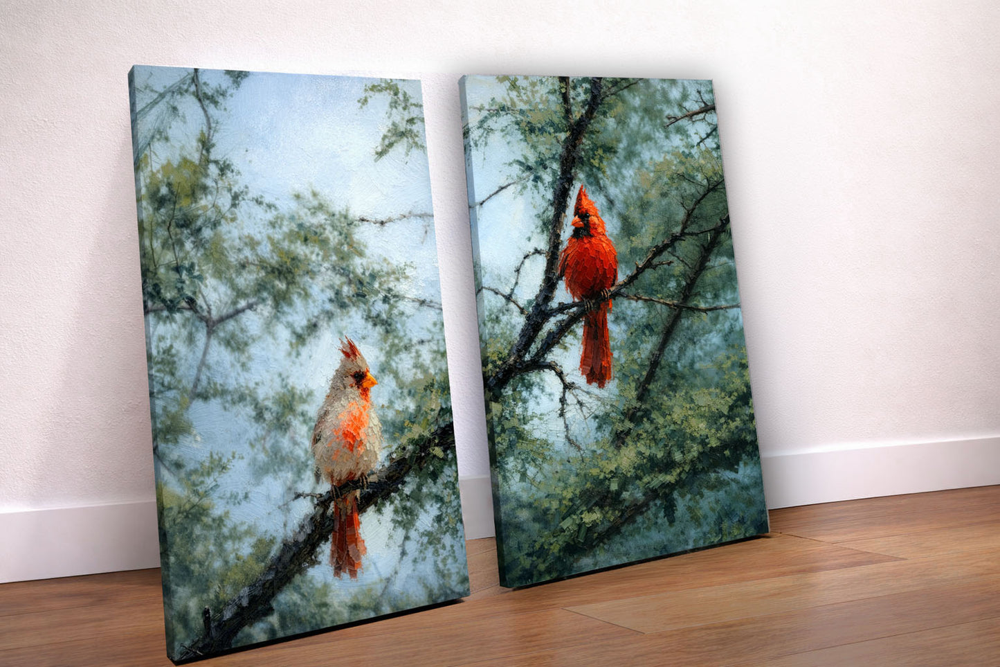 Desert Rivals – The Two Cardinals of Tucson Diptych