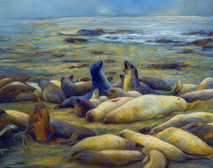 Elephant Seals at Rest — Piedras Blancas, Cambria