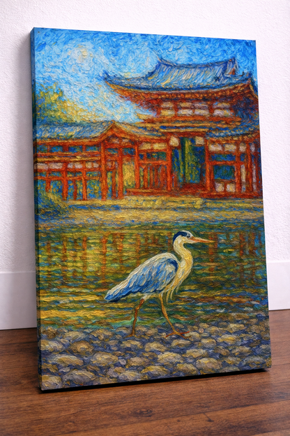 Egret at Byodo-in Temple — Uji Serenity