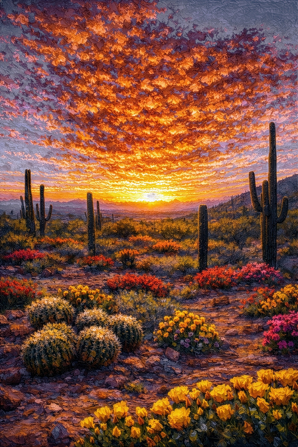 Sonoran Sunrise - Desert Bloom at First Light