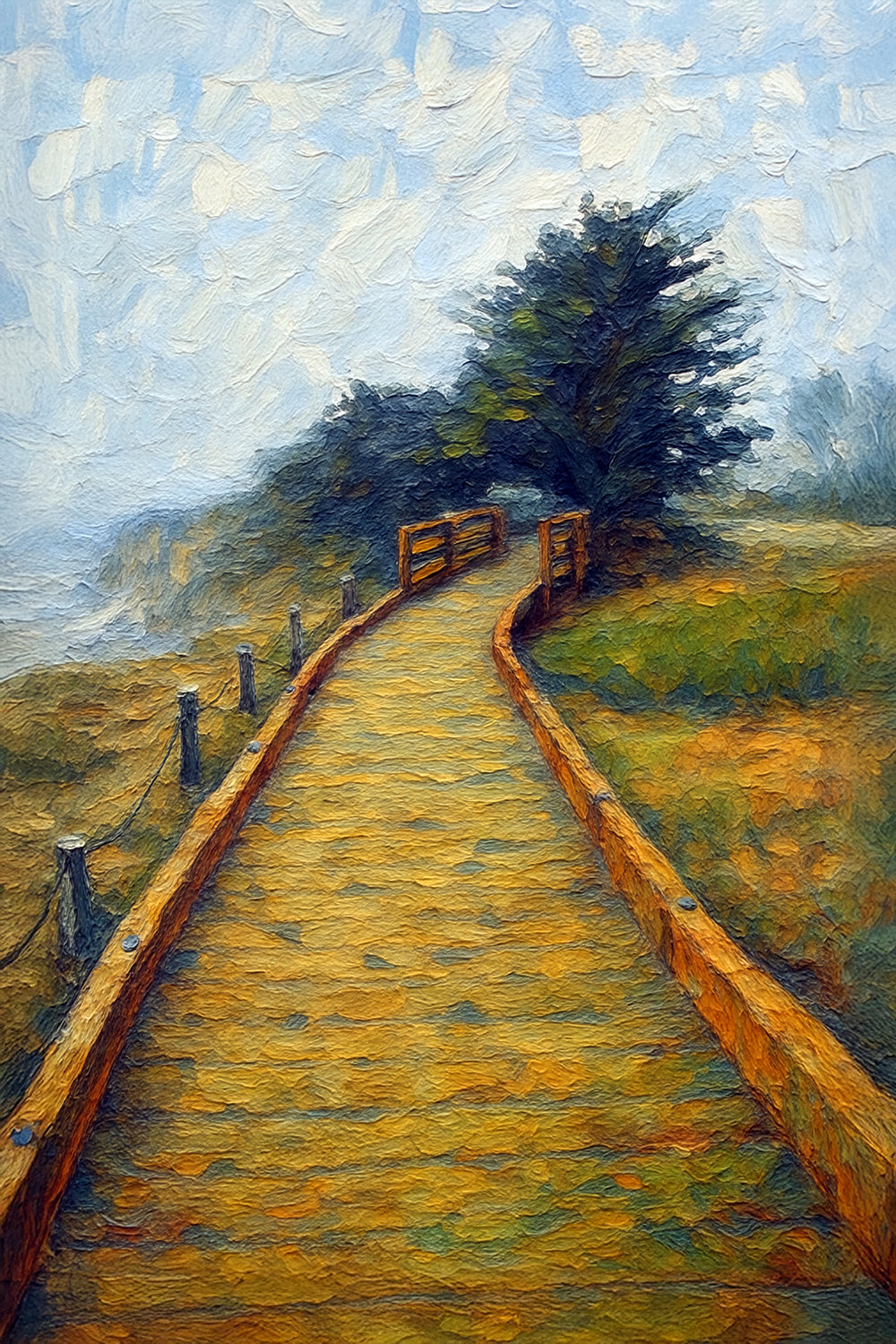 Foggy Boardwalk — Moonstone Beach, Cambria