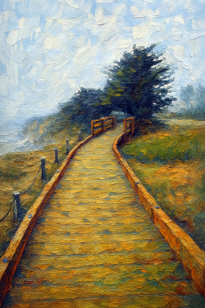 Foggy Boardwalk — Moonstone Beach, Cambria