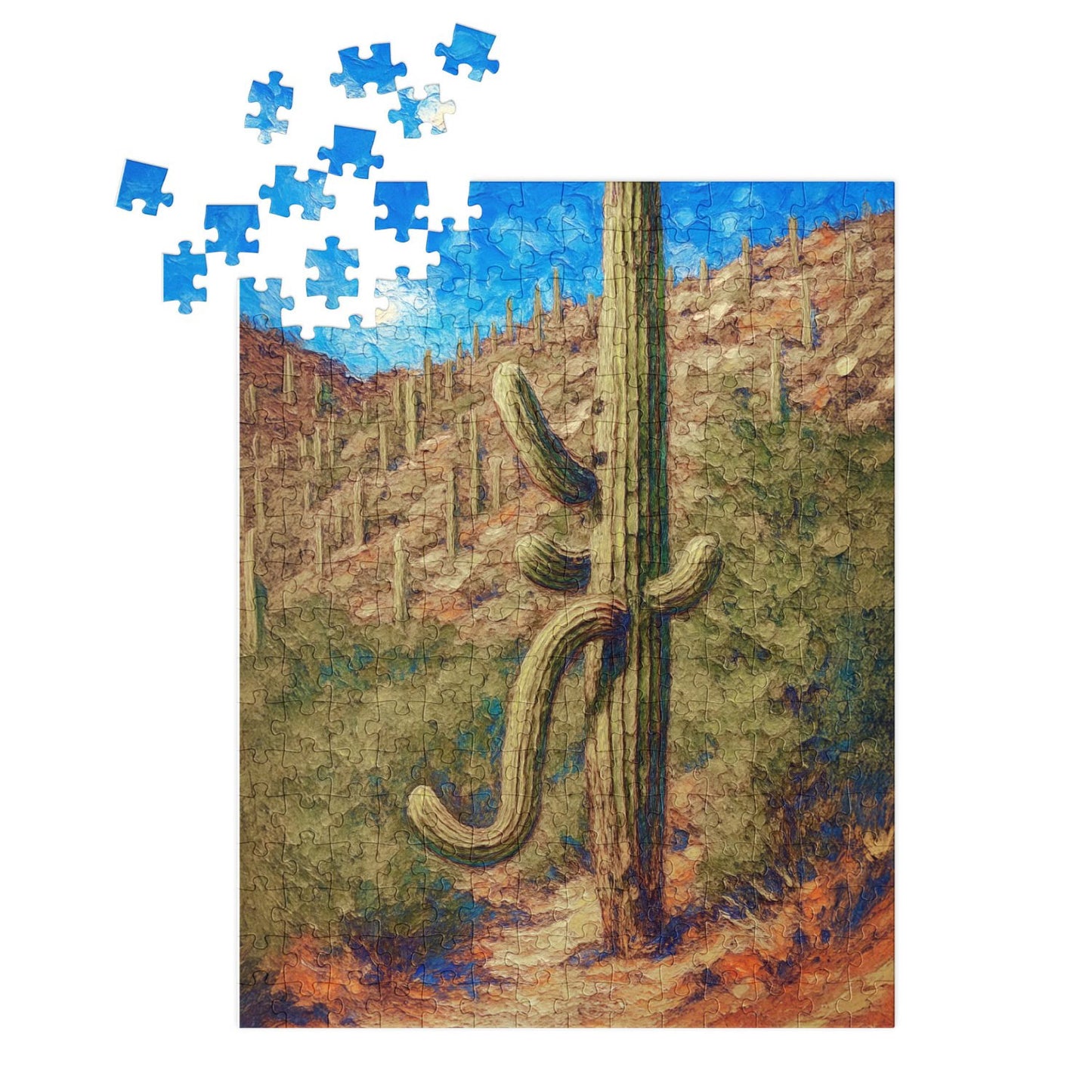 J-Arm Saguaro Jigsaw Puzzle with Tin