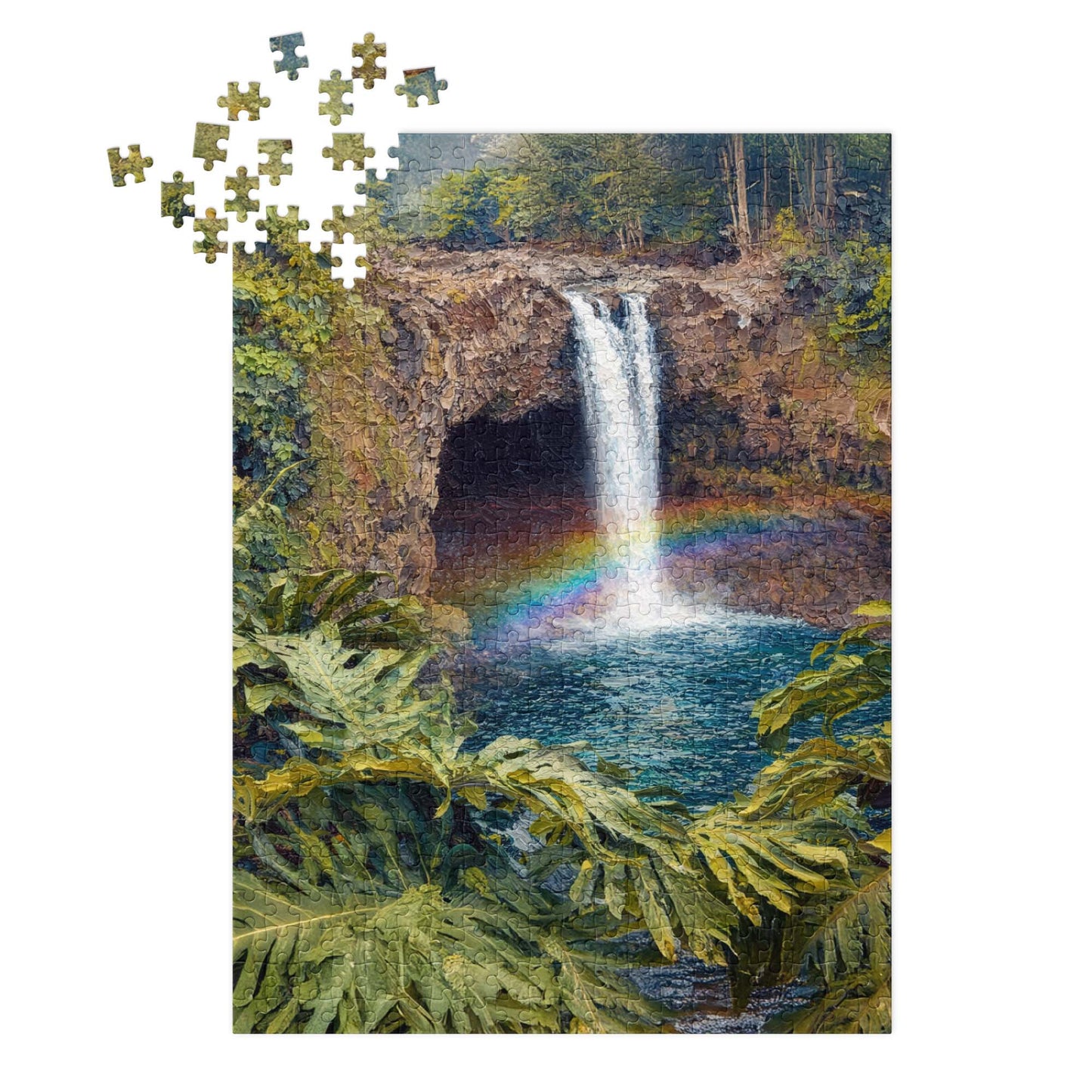 Rainbow Falls — Big Island, Hawaiʻi Jigsaw Puzzle with Tin