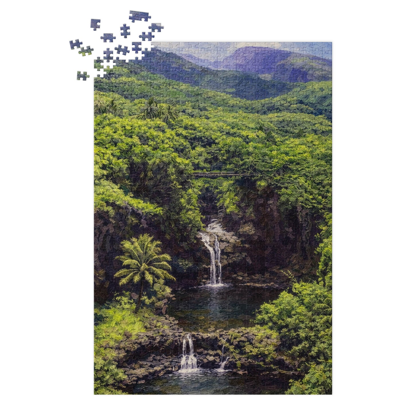 Seven Sacred Pools — Maui Jigsaw Puzzle with Tin